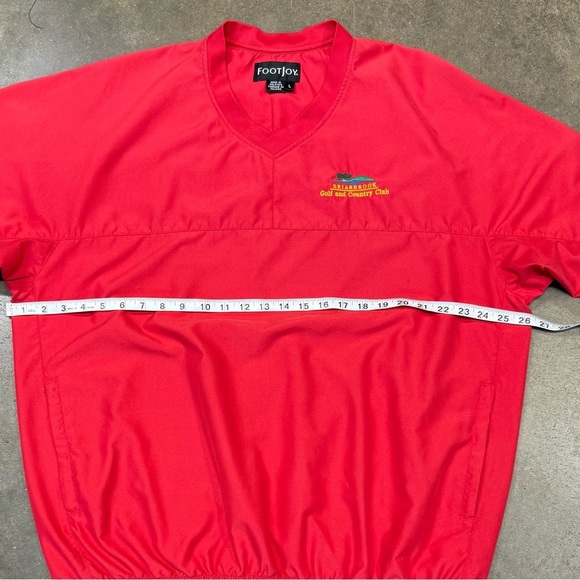 Vintage FootJoy Red Golf Windbreaker Pullover V-Neck Rain Jacket - Picture 7 of 10